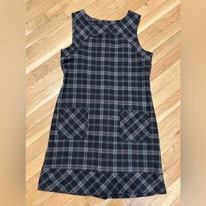 Delia's Wool Blend Shift Dress Plaid Vintage Inspired Sleeveless Sz 11/12 Brown